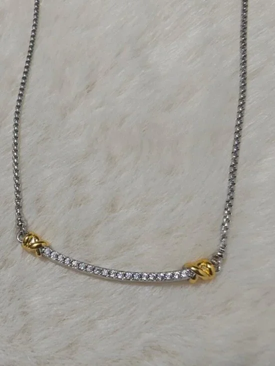David Yurman Silver and Gold Necklace - Picture 2 of 6